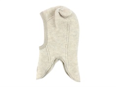 Mikk-line melange offwhite balaclava with ears merino wool